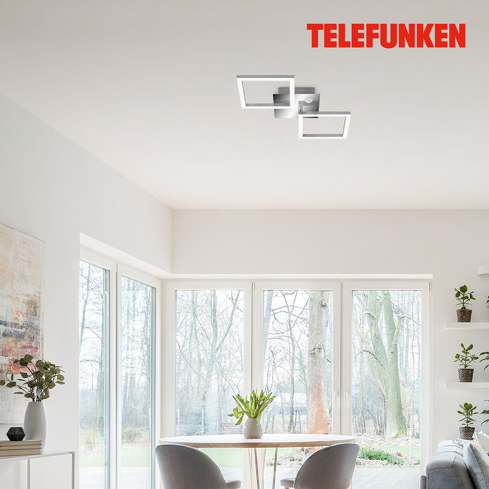 LED taklampe Frame med bevegelsessensor krom alu nærbilde