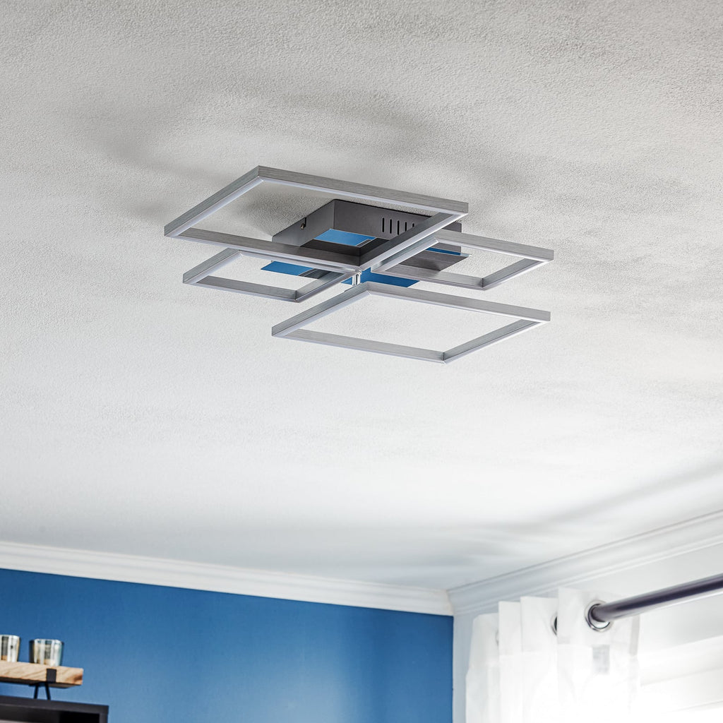 LED taklampe Frame CCT dimbar aluminium 75x47 cm 38W Briloner bakside