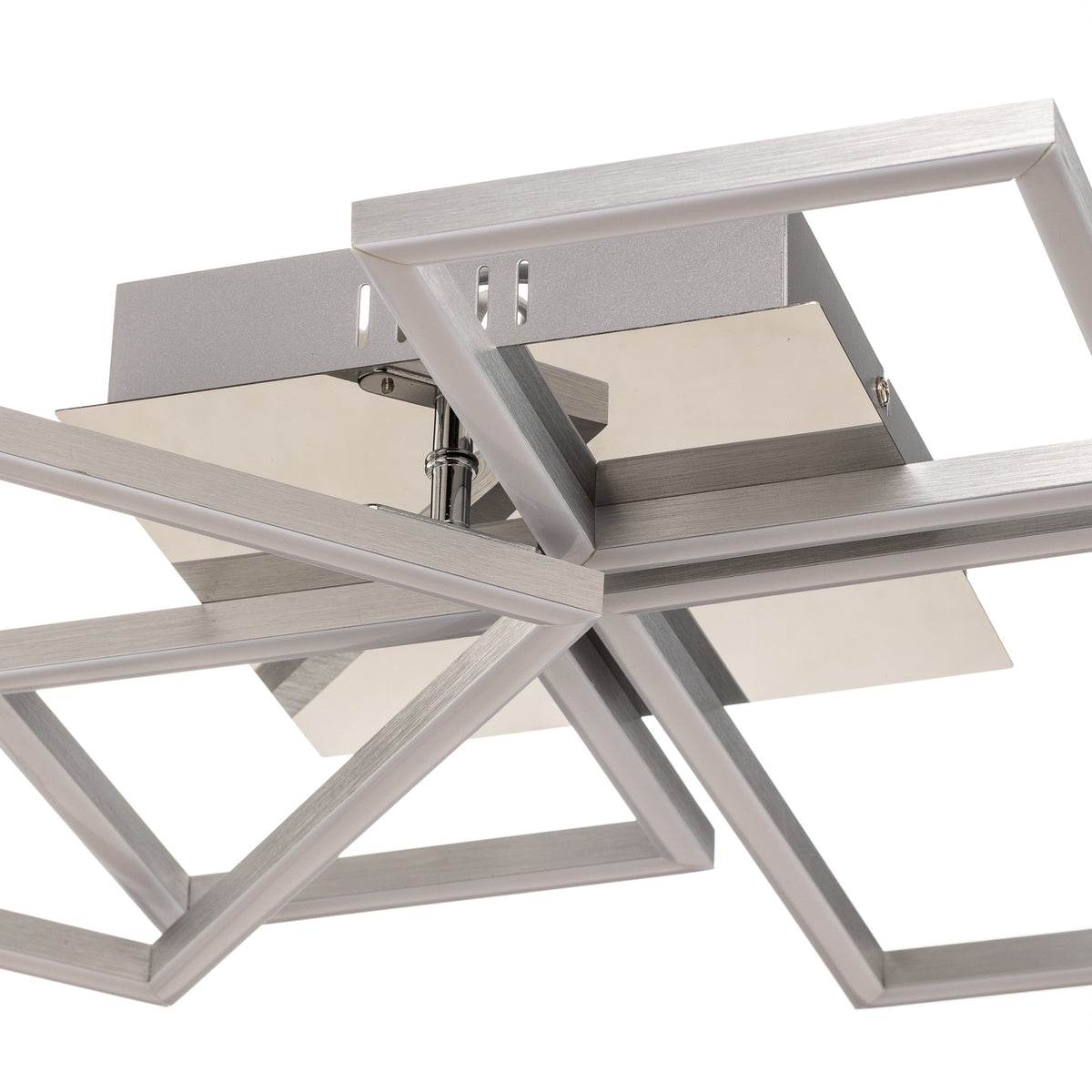 LED taklampe Frame CCT dimbar aluminium 75x47 cm 38W Briloner lysdetalj