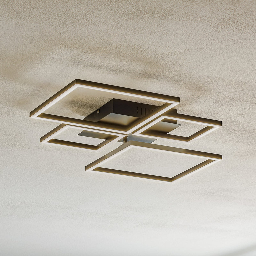 LED taklampe Frame CCT dimbar med fjernkontroll svart 38W forfra