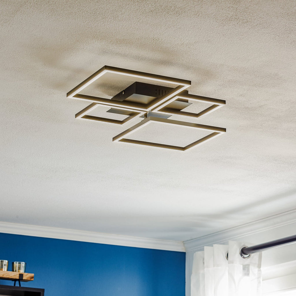 LED taklampe Frame CCT dimbar med fjernkontroll svart 38W bakside