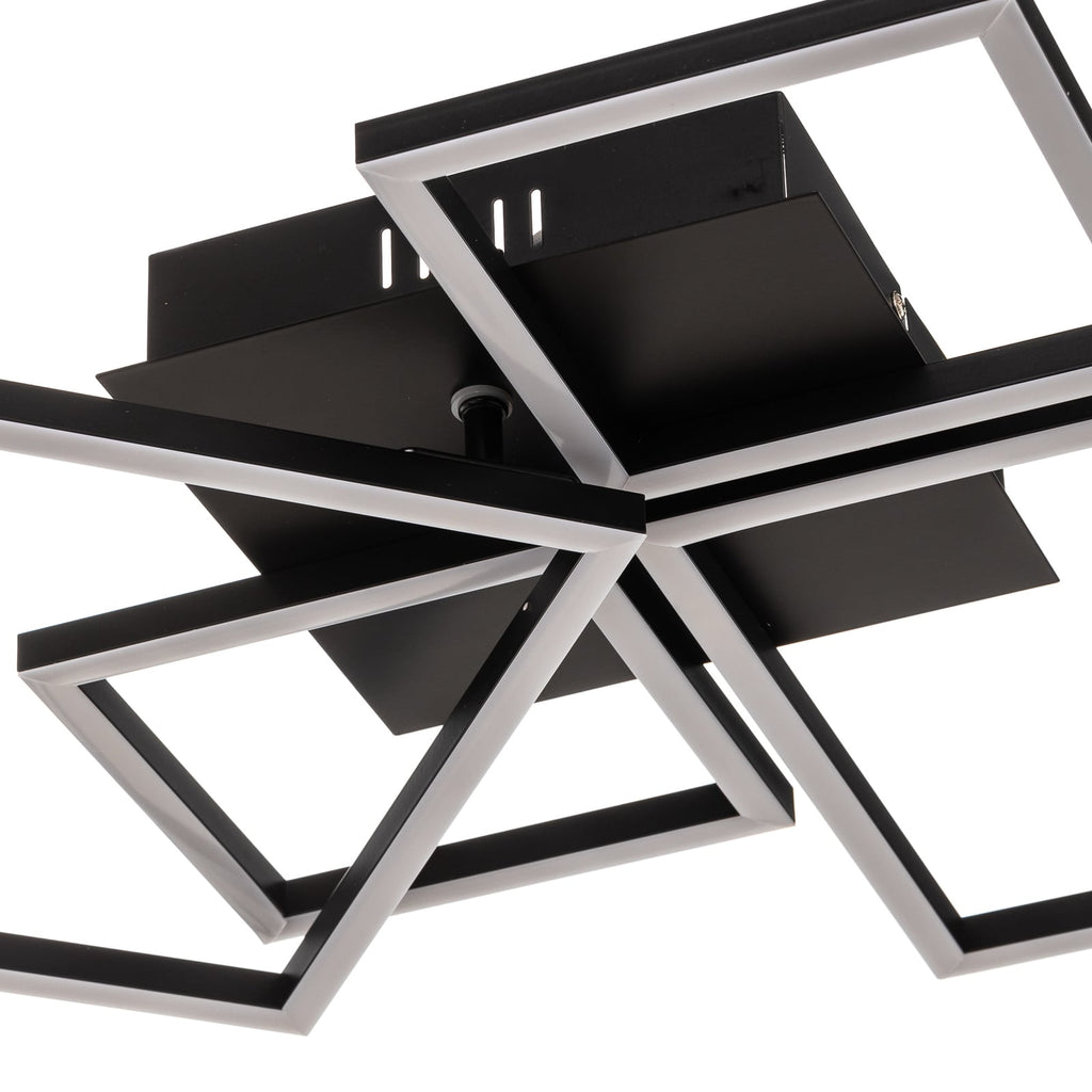LED taklampe Frame CCT dimbar med fjernkontroll svart 38W metallramme