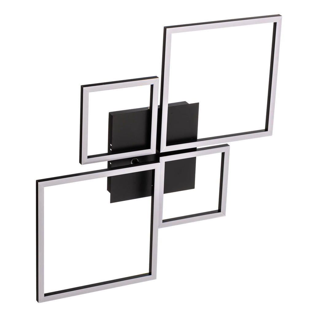 LED taklampe Frame CCT dimbar med fjernkontroll svart 38W lysdetalj