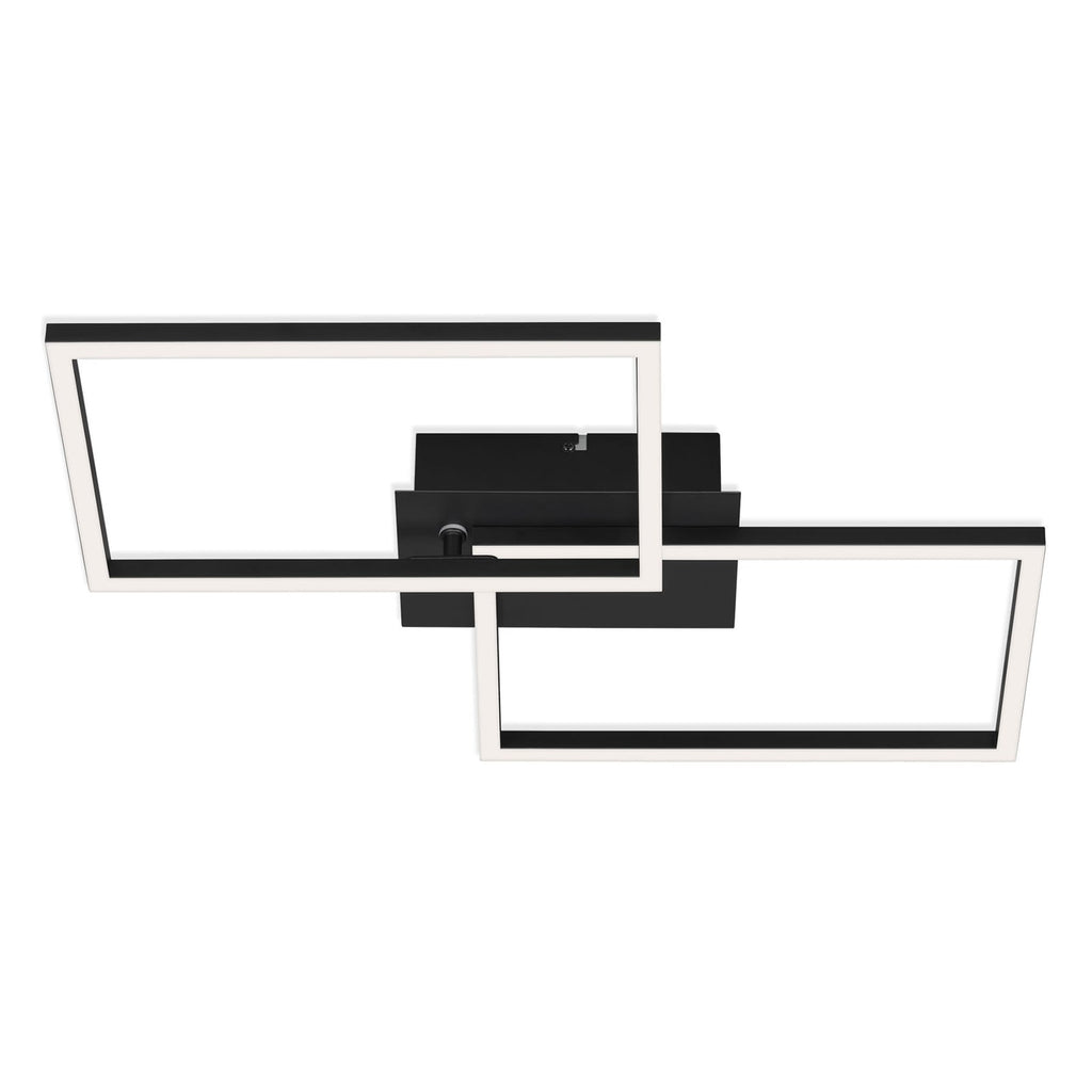 LED taklampe Frame CCT dimbar svart 50x39 cm med fjernkontroll forfra