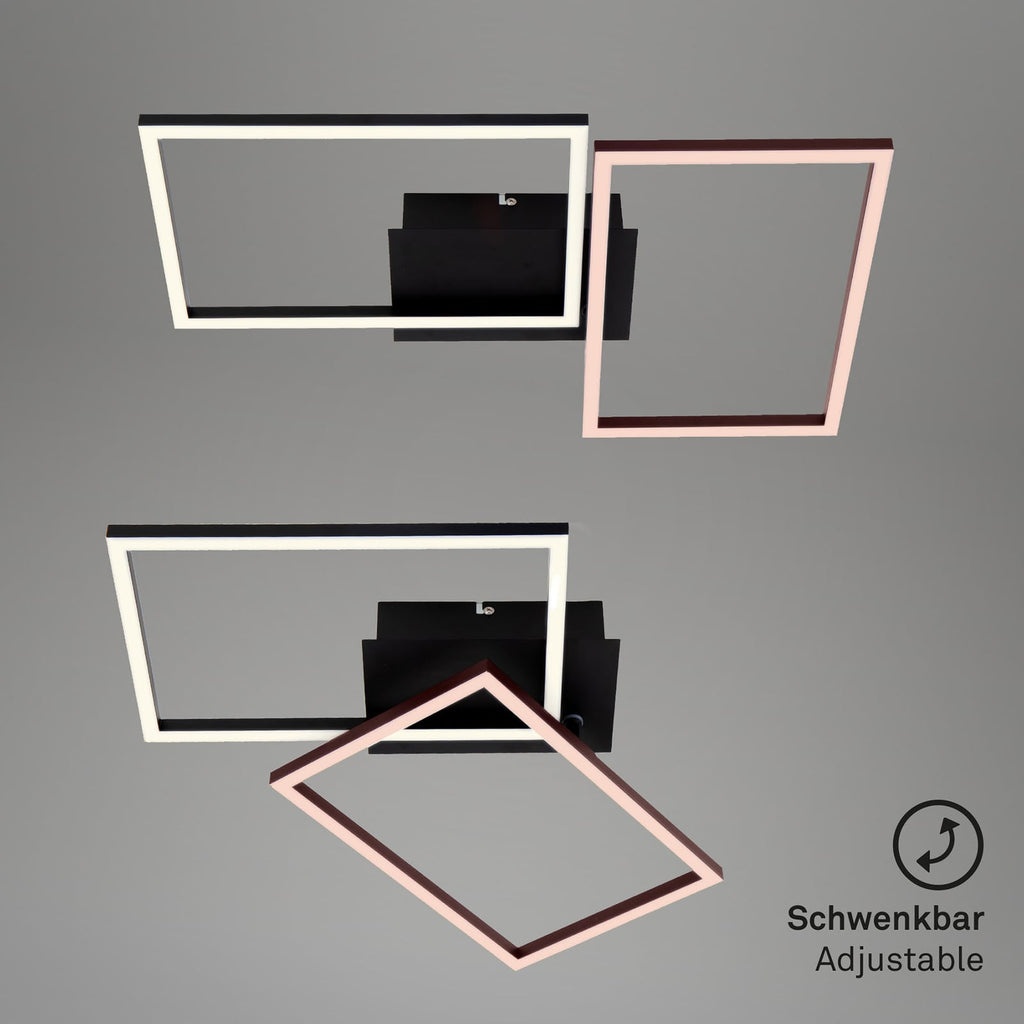 LED taklampe Frame CCT dimbar svart 50x39 cm med fjernkontroll fjernkontroll