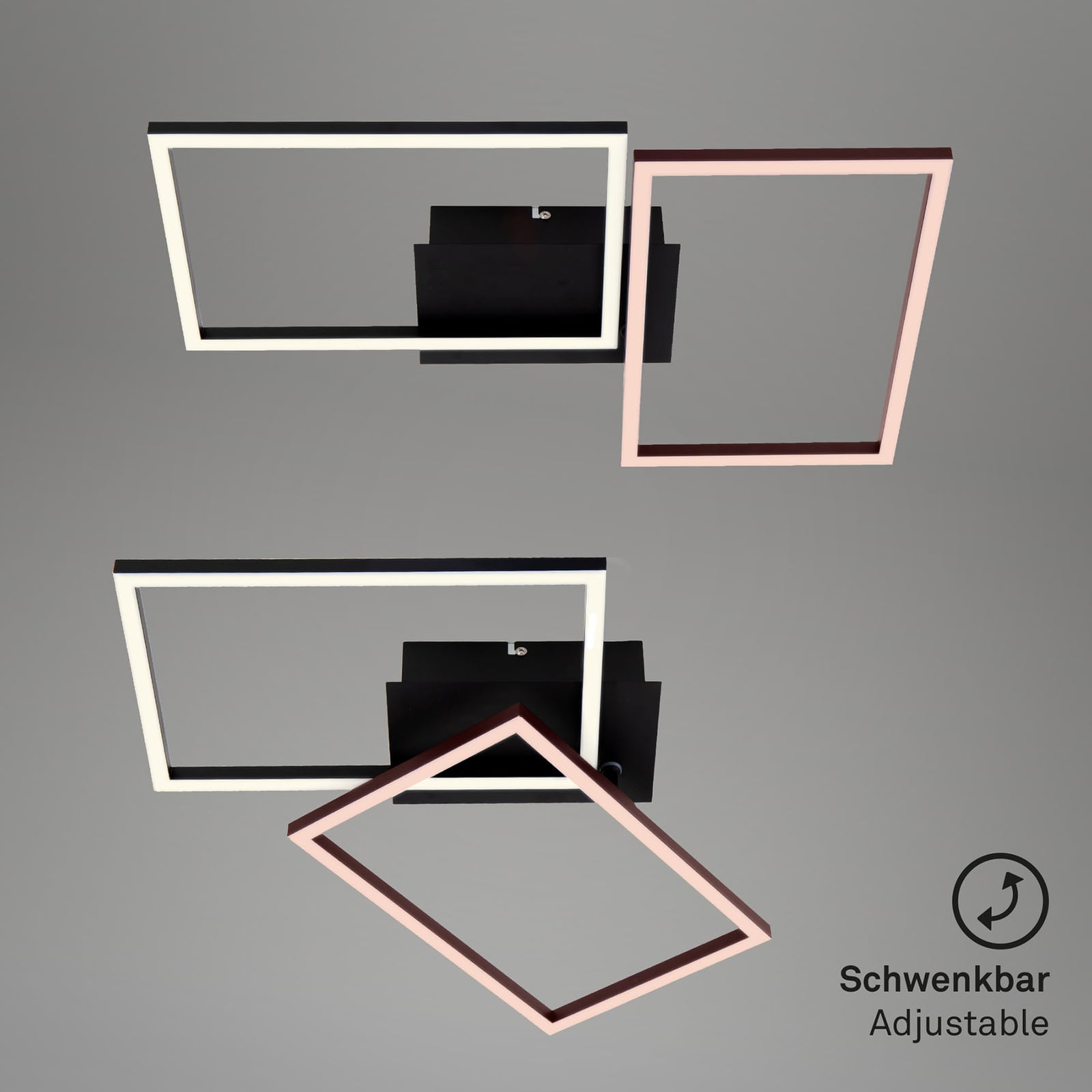 LED taklampe Frame CCT dimbar svart 50x39 cm med fjernkontroll fjernkontroll