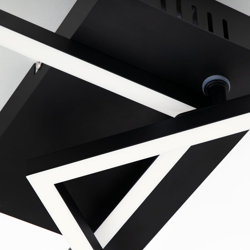 LED taklampe Frame CCT dimbar svart 50x39 cm med fjernkontroll montert fra siden
