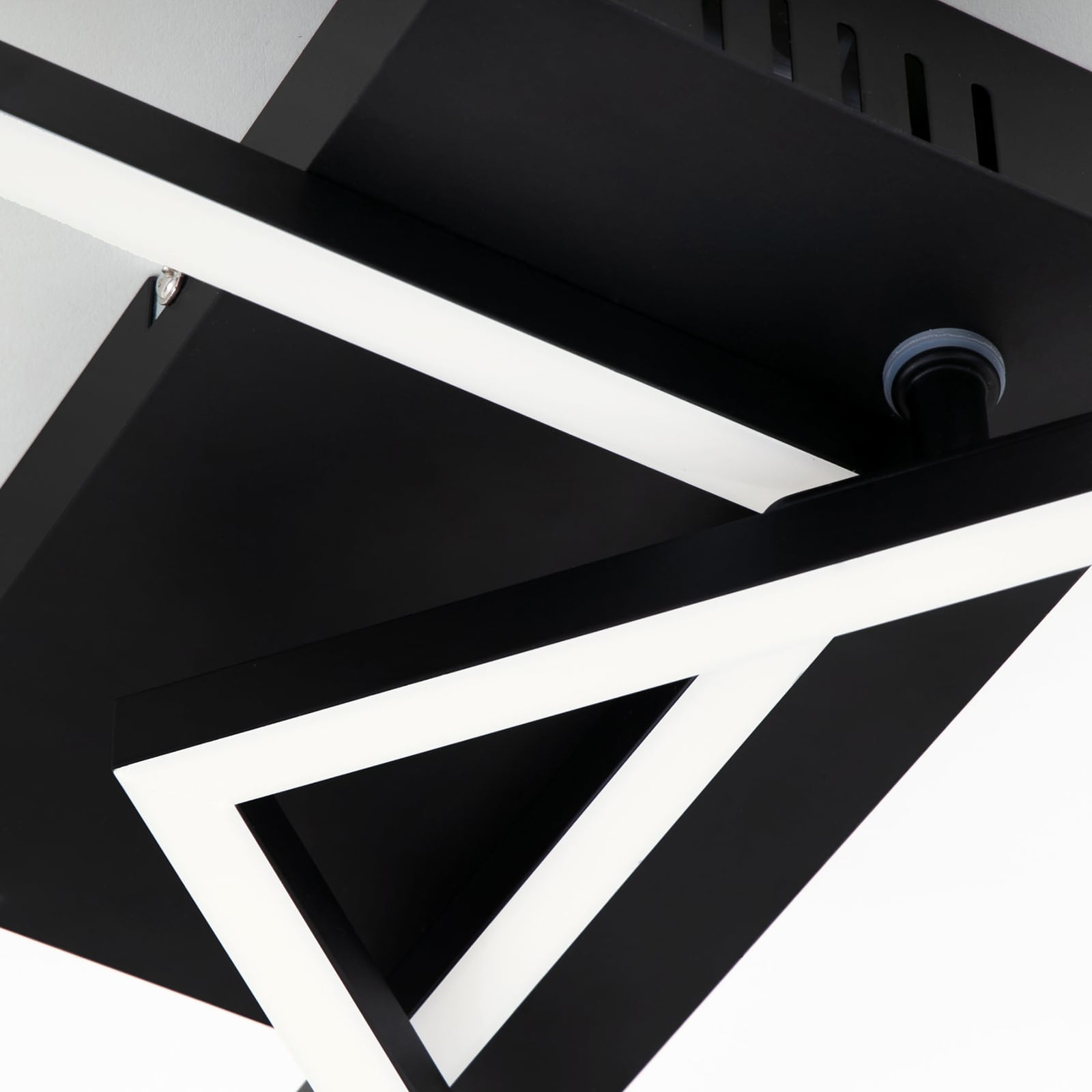 LED taklampe Frame CCT dimbar svart 50x39 cm med fjernkontroll montert fra siden