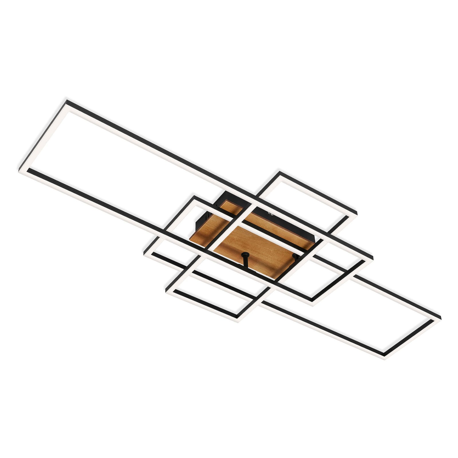 LED taklampe Frame CCT svart/tre 104 cm sett forfra