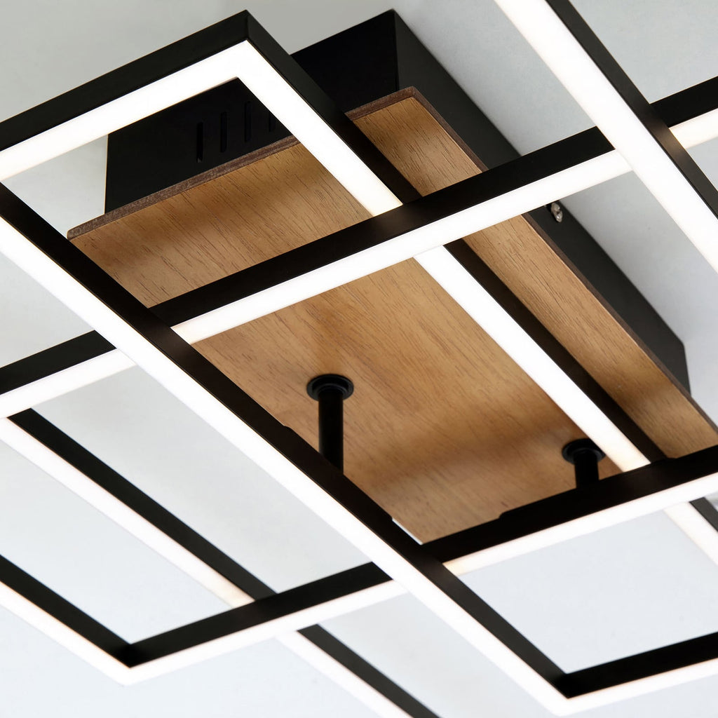 LED taklampe Frame CCT svart/tre 104 cm oversikt av lysflaten