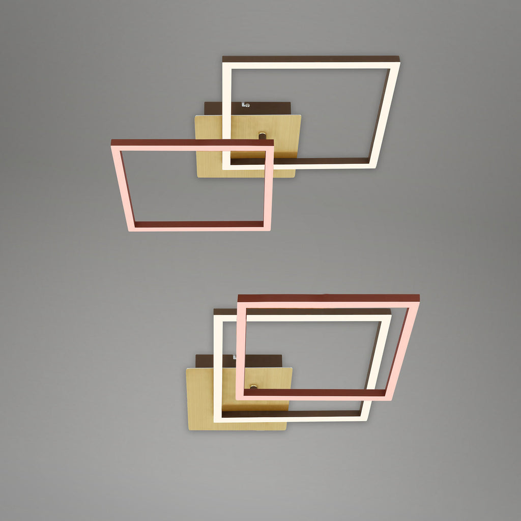 LED taklampe Frame dimbar 2-lys gull svingbar sidevisning