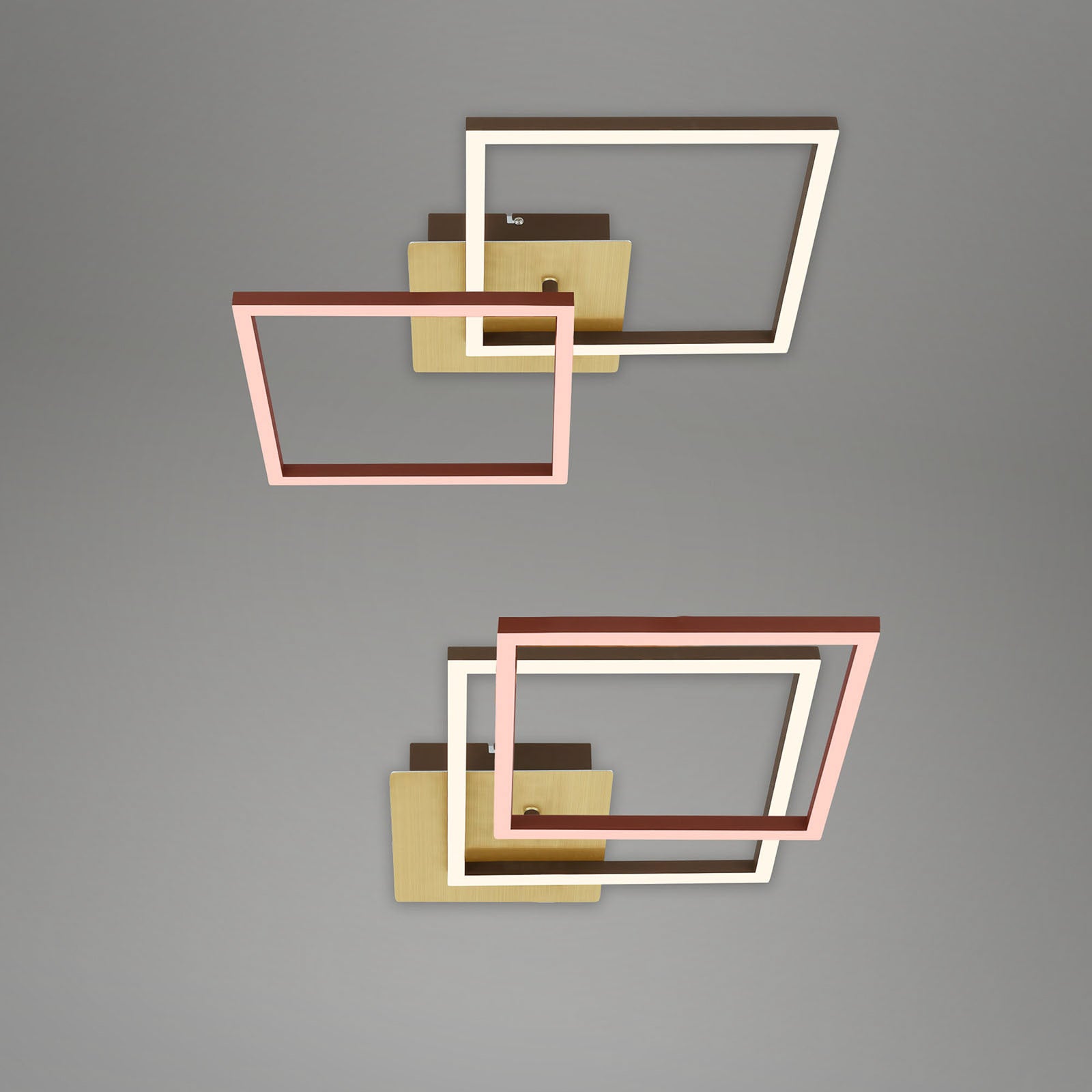 LED taklampe Frame dimbar 2-lys gull svingbar sidevisning
