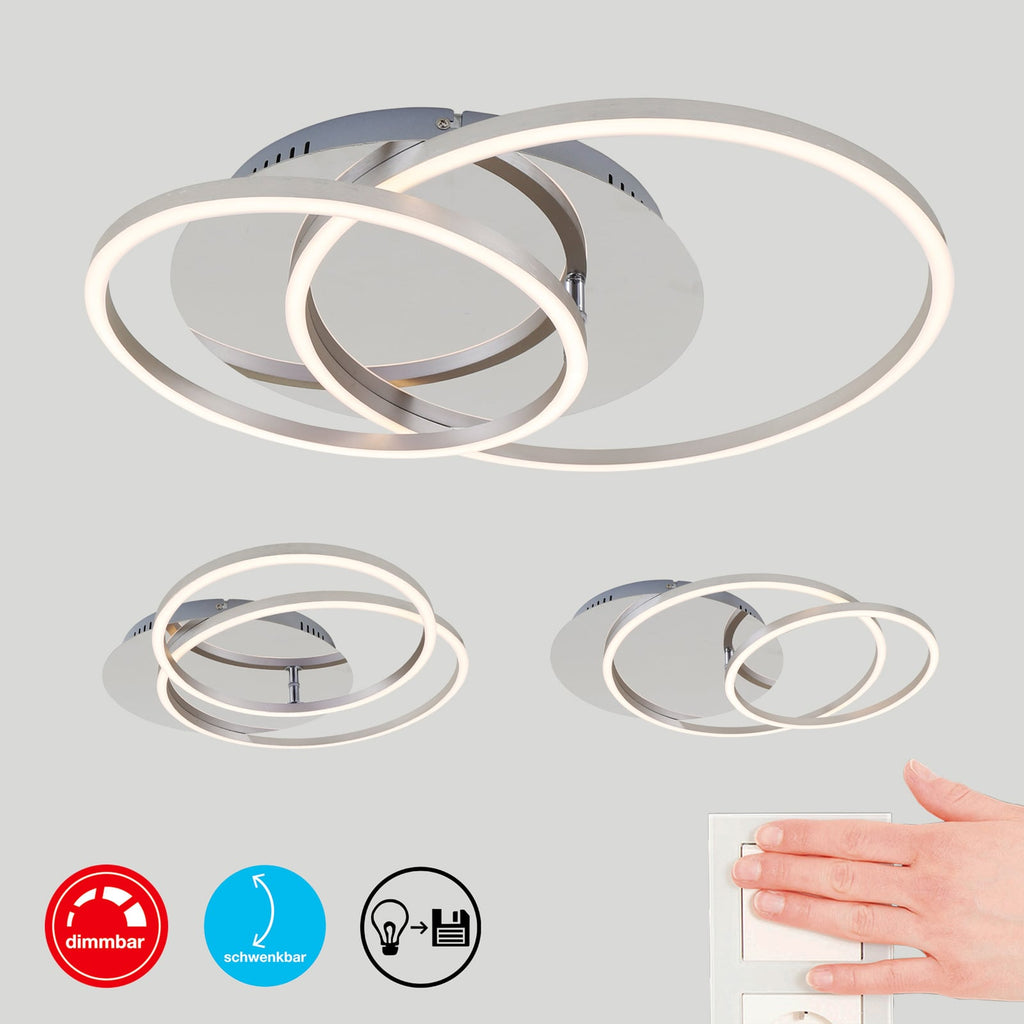 LED taklampe Frame dimbar 2 ringer krom alu bakside