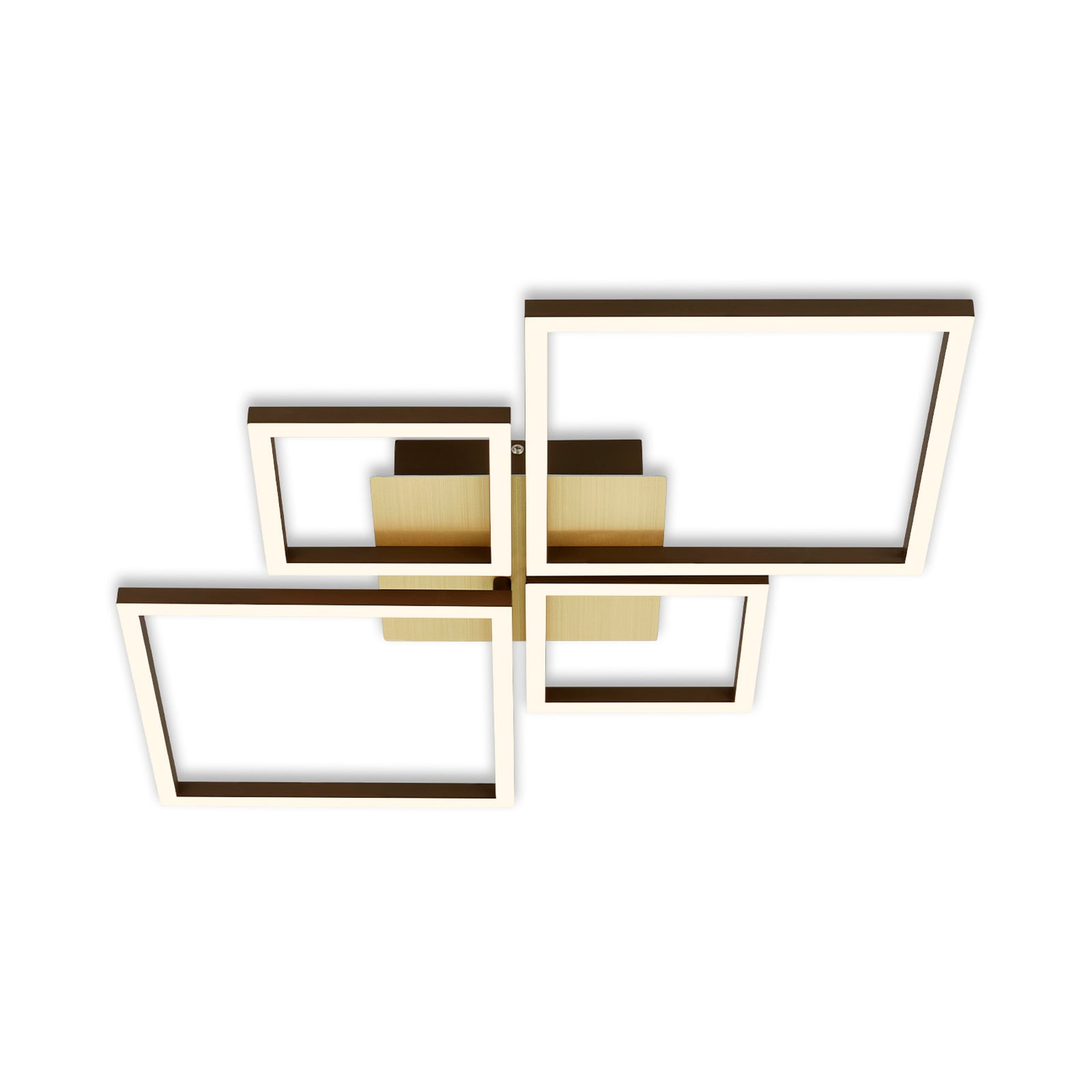 LED taklampe Frame dimbar 4-lys gull 75x47 cm forfra