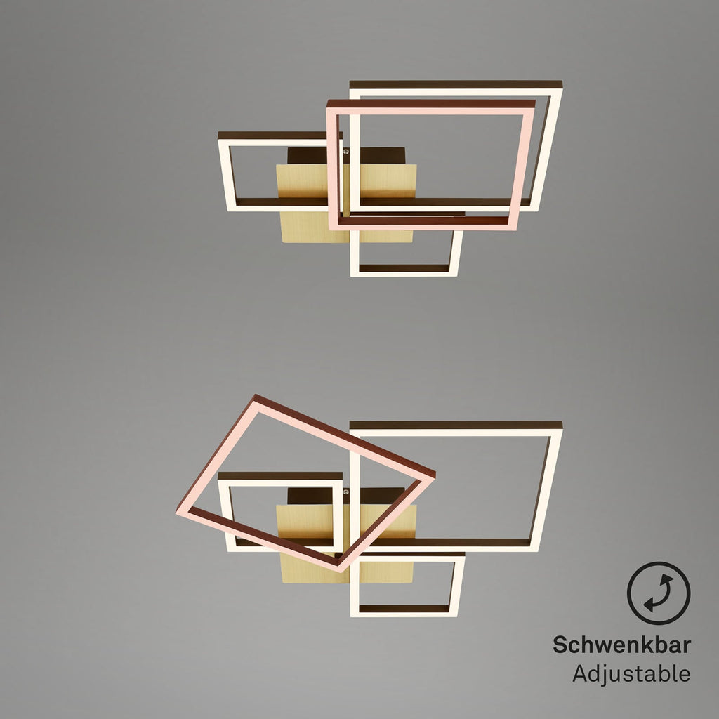 LED taklampe Frame dimbar 4-lys gull 75x47 cm nærbilde av dimmer