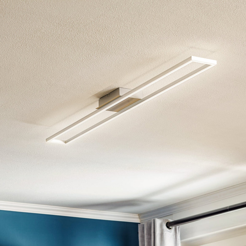 LED taklampe Frame dimbar aluminium 110x12 cm 20W - Briloner forfra