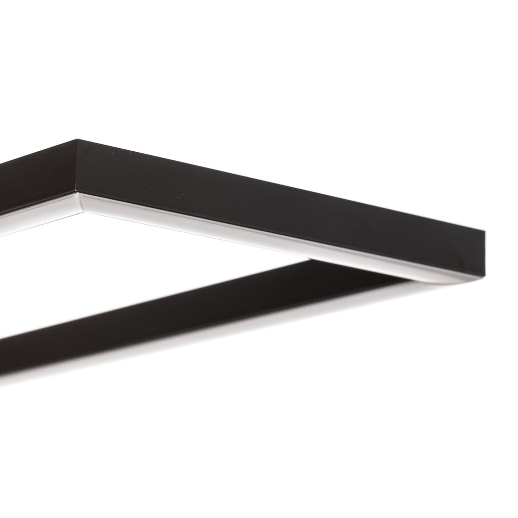 Nærbilde av LED taklampe Frame dimbar CCT svart 110 cm fjernkontroll