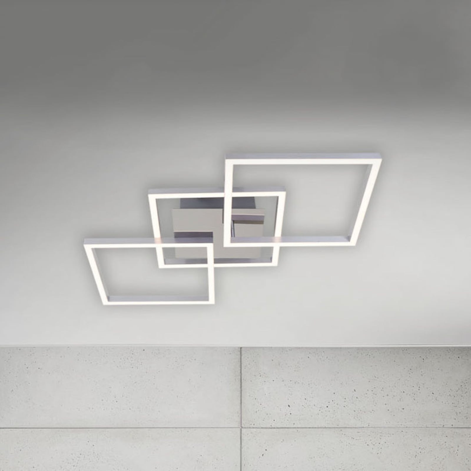 LED taklampe Frame dimbar krom-aluminium forfra