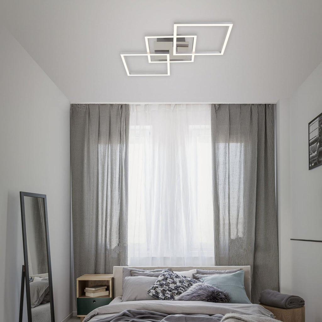 LED taklampe Frame dimbar krom-aluminium bakside