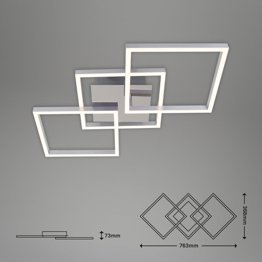 Nærbilde av rammer på LED taklampe Frame dimbar krom-aluminium