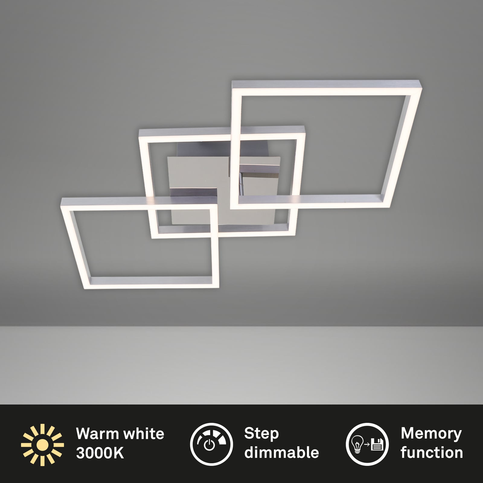 LED taklampe Frame dimbar krom-aluminium justerbare rammer