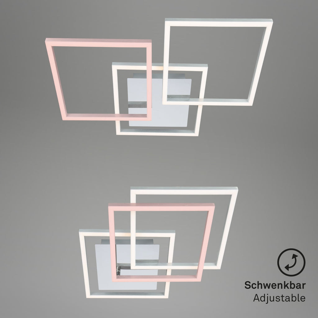 LED taklampe Frame dimbar krom-aluminium i børstet aluminium finish