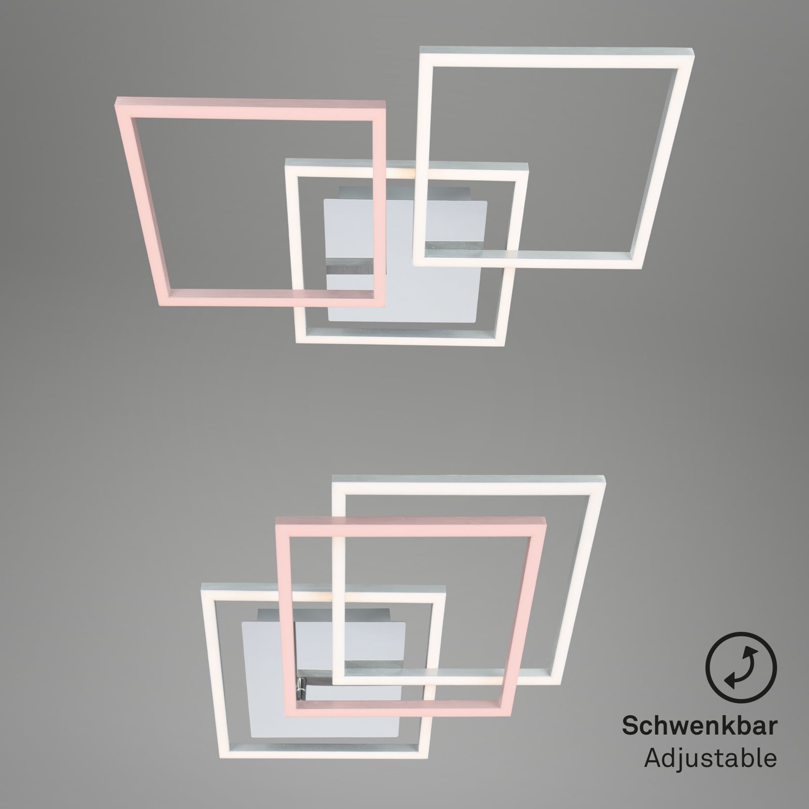 LED taklampe Frame dimbar krom-aluminium i børstet aluminium finish