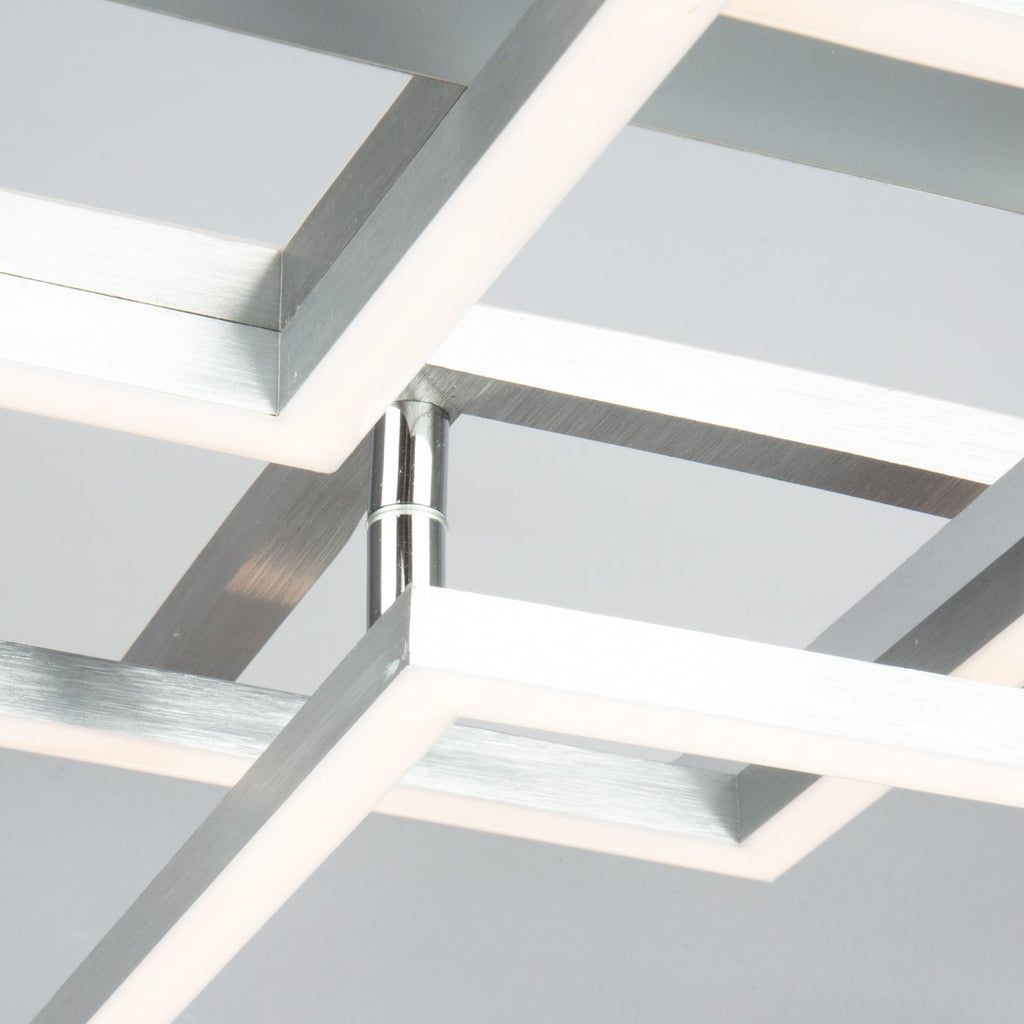 LED taklampe Frame dimbar krom-aluminium med varmhvitt lys