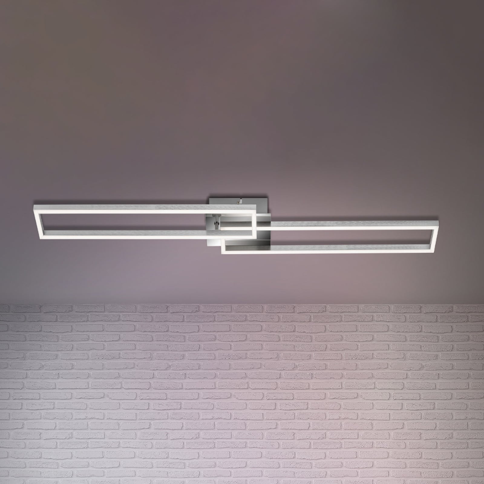 LED taklampe Frame med fjernkontroll krom 110 cm 40W CCT forfra