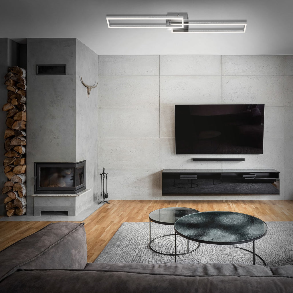 LED taklampe Frame med fjernkontroll krom 110 cm 40W CCT bakside