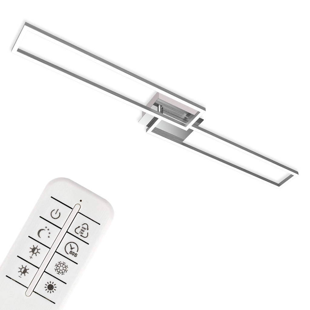 Detalj av LED taklampe Frame med fjernkontroll krom 110 cm 40W CCT