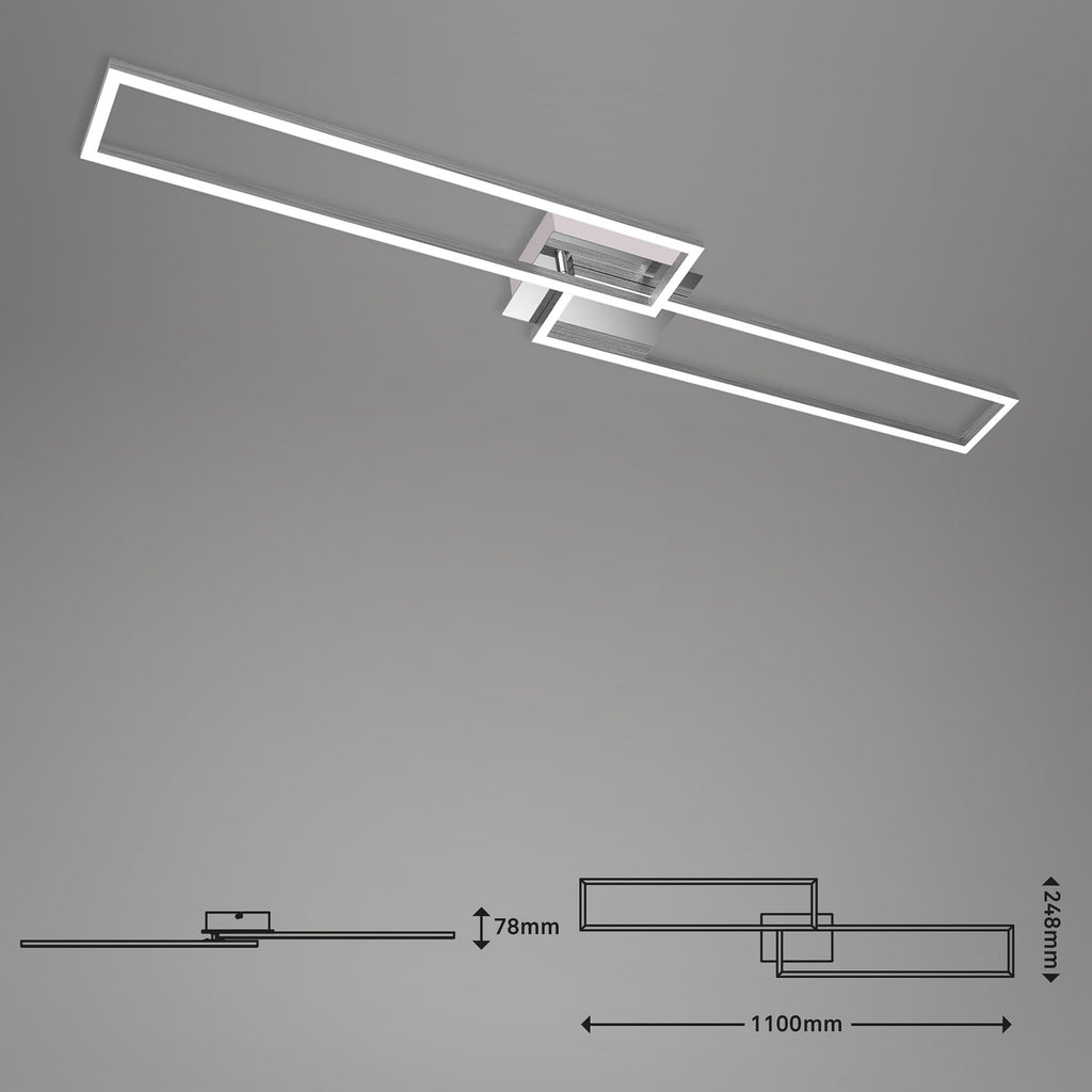 Nærbilde av LED taklampe Frame med fjernkontroll krom 110 cm 40W CCT