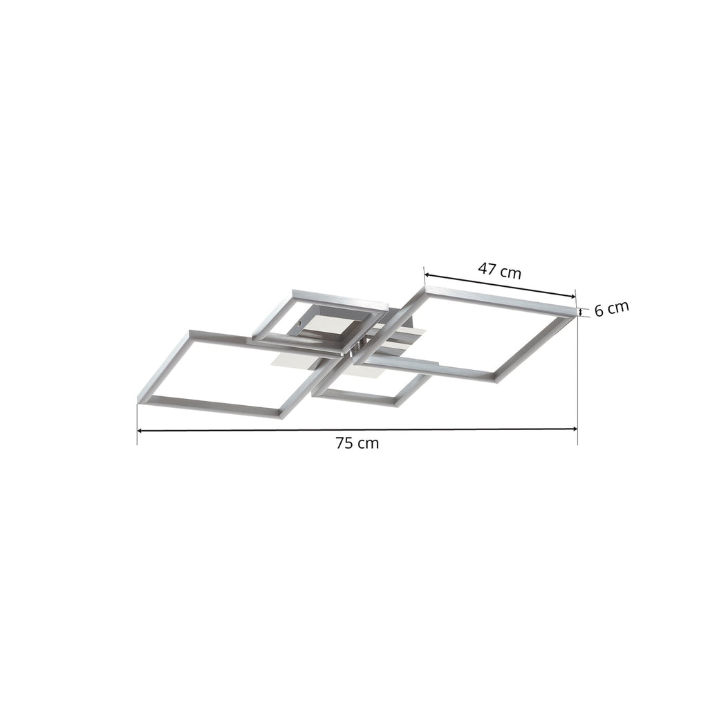 LED taklampe Frame krom/sølv dimbar fra siden