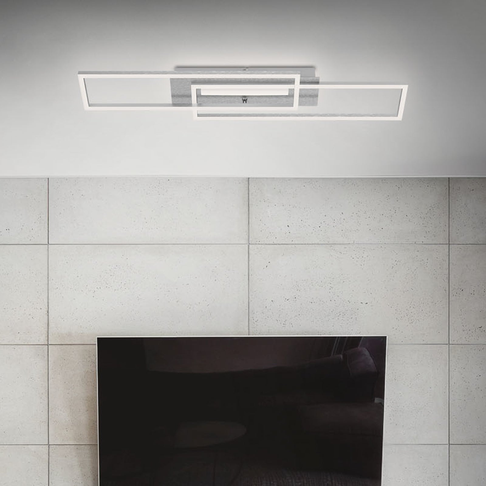 LED taklampe Frame Mid børstet aluminium Briloner lysdetalj