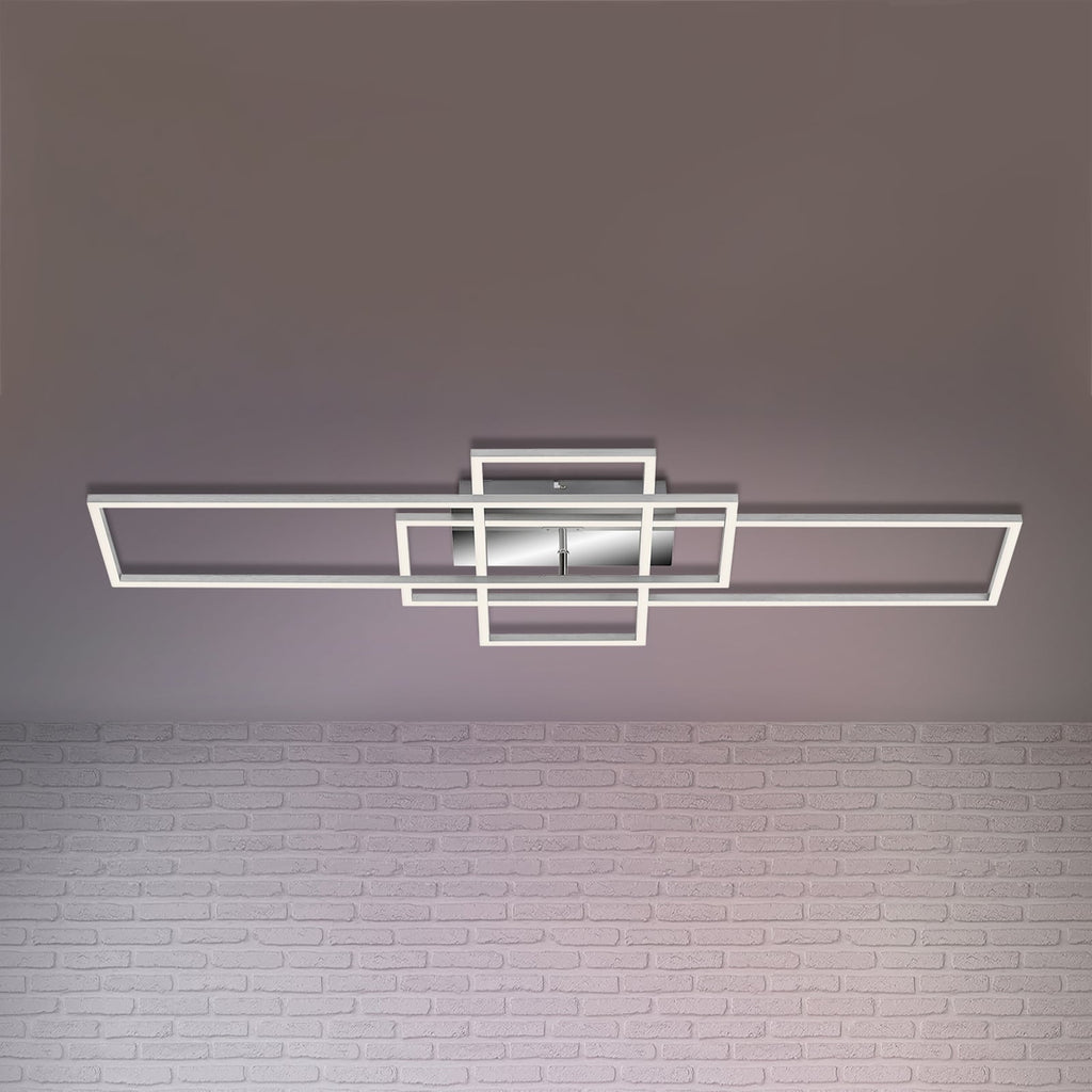 LED taklampe Frame rektangulær 3-lys CCT 104 cm detalj av metallramme