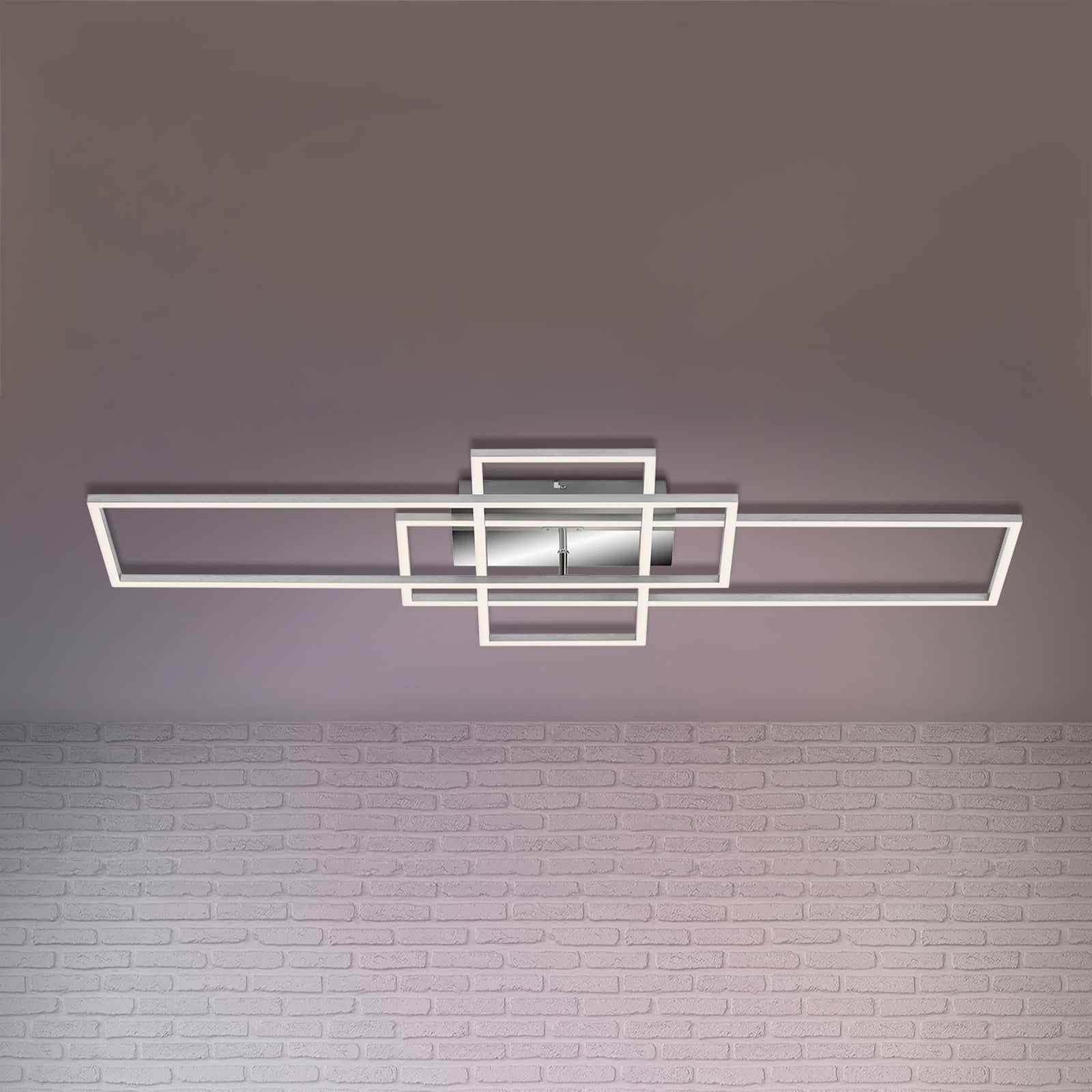 LED taklampe Frame rektangulær 3-lys CCT 104 cm detalj av metallramme