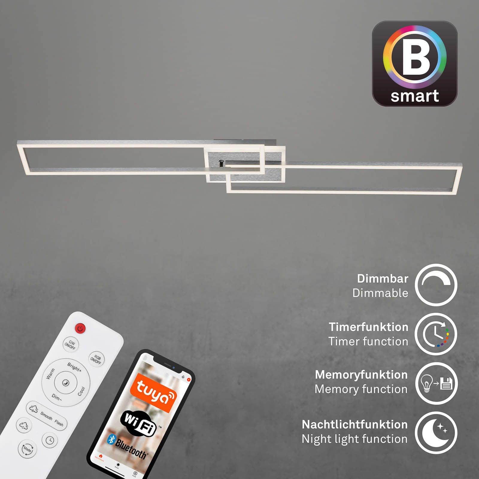 LED taklampe Frame S med app-styring på smarttelefon