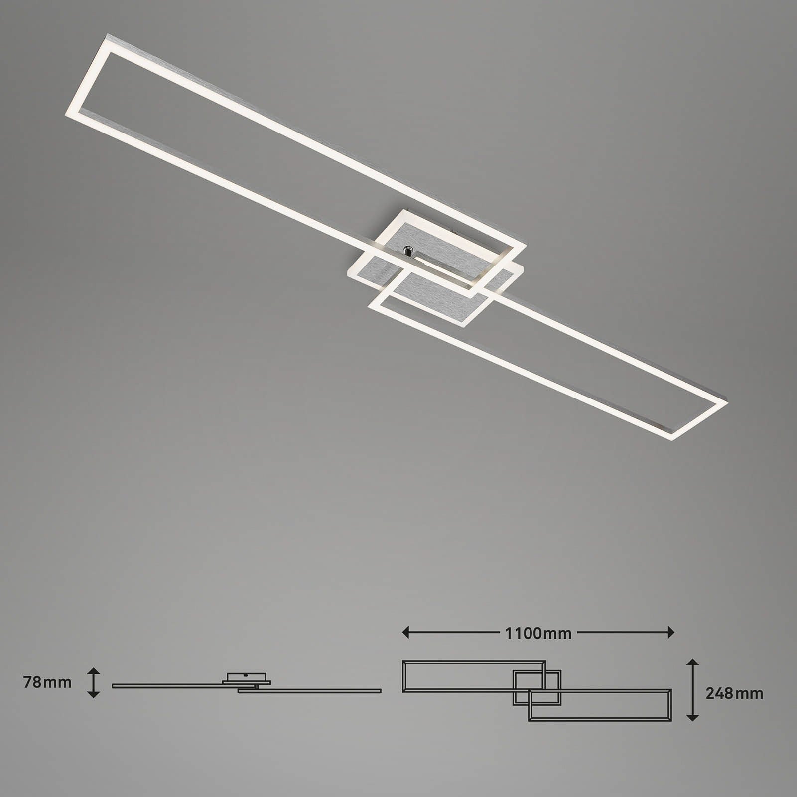 LED taklampe Frame S bakside og monteringsdetaljer