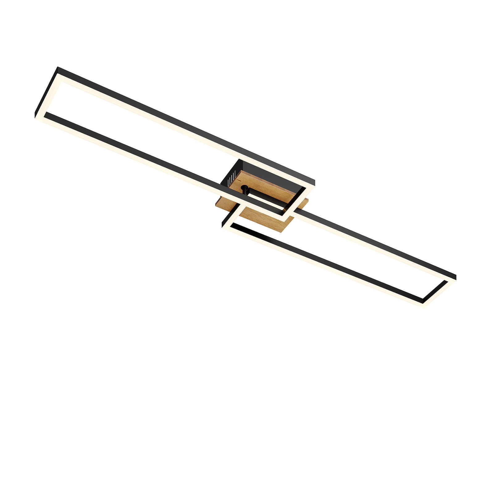 LED taklampe Frame tre/svart med fjernkontroll CCT 110 cm detalj