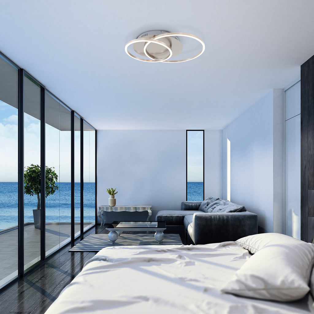 LED taklampe Frames to ringer dimbar matt nikkel bakside