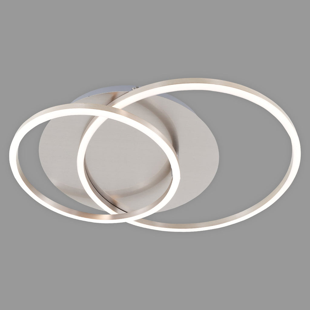 LED taklampe Frames to ringer dimbar matt nikkel montert i rom