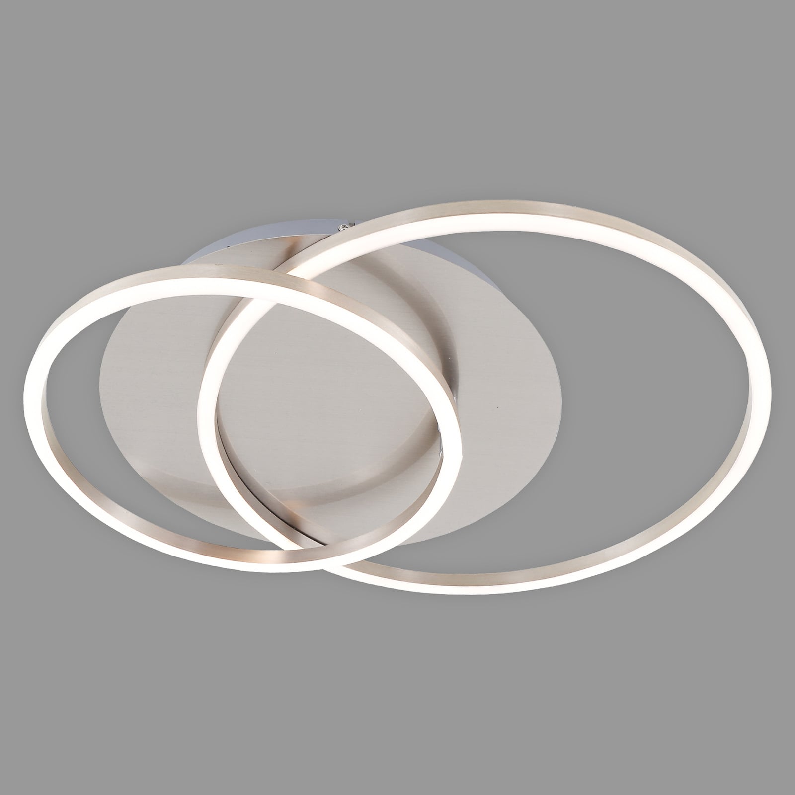 LED taklampe Frames to ringer dimbar matt nikkel montert i rom