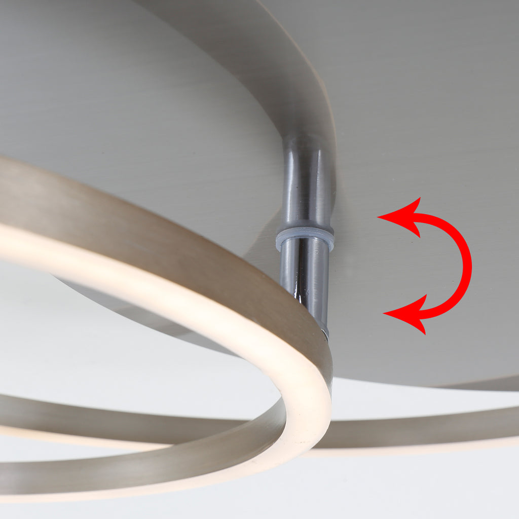 LED taklampe Frames to ringer dimbar matt nikkel sideprofil