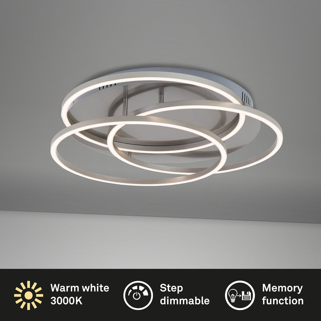 LED taklampe Frames tre ringer dimbar detalj av dimmer