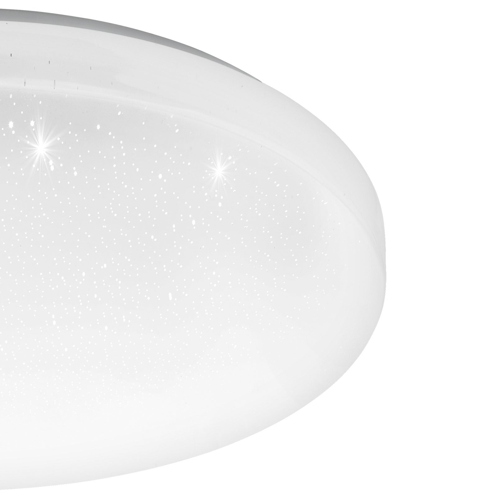Nærbilde av LED taklampe Frania-S med krystalleffekt Ø33 cm hvit