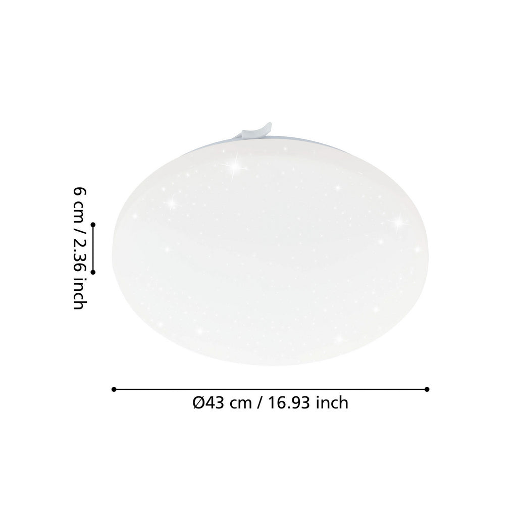 LED taklampe Frania-S med kristalleffekt detalj