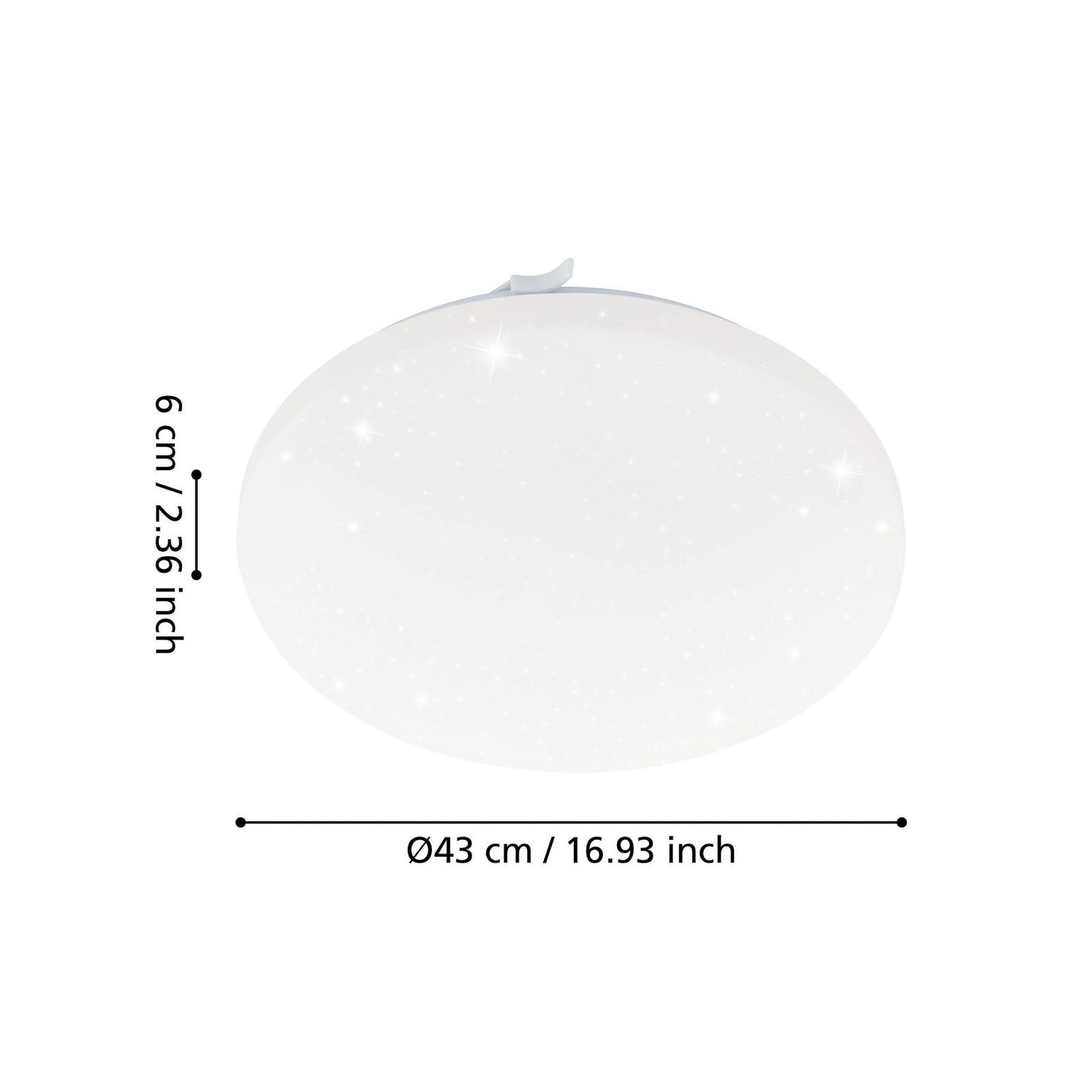 LED taklampe Frania-S med kristalleffekt detalj