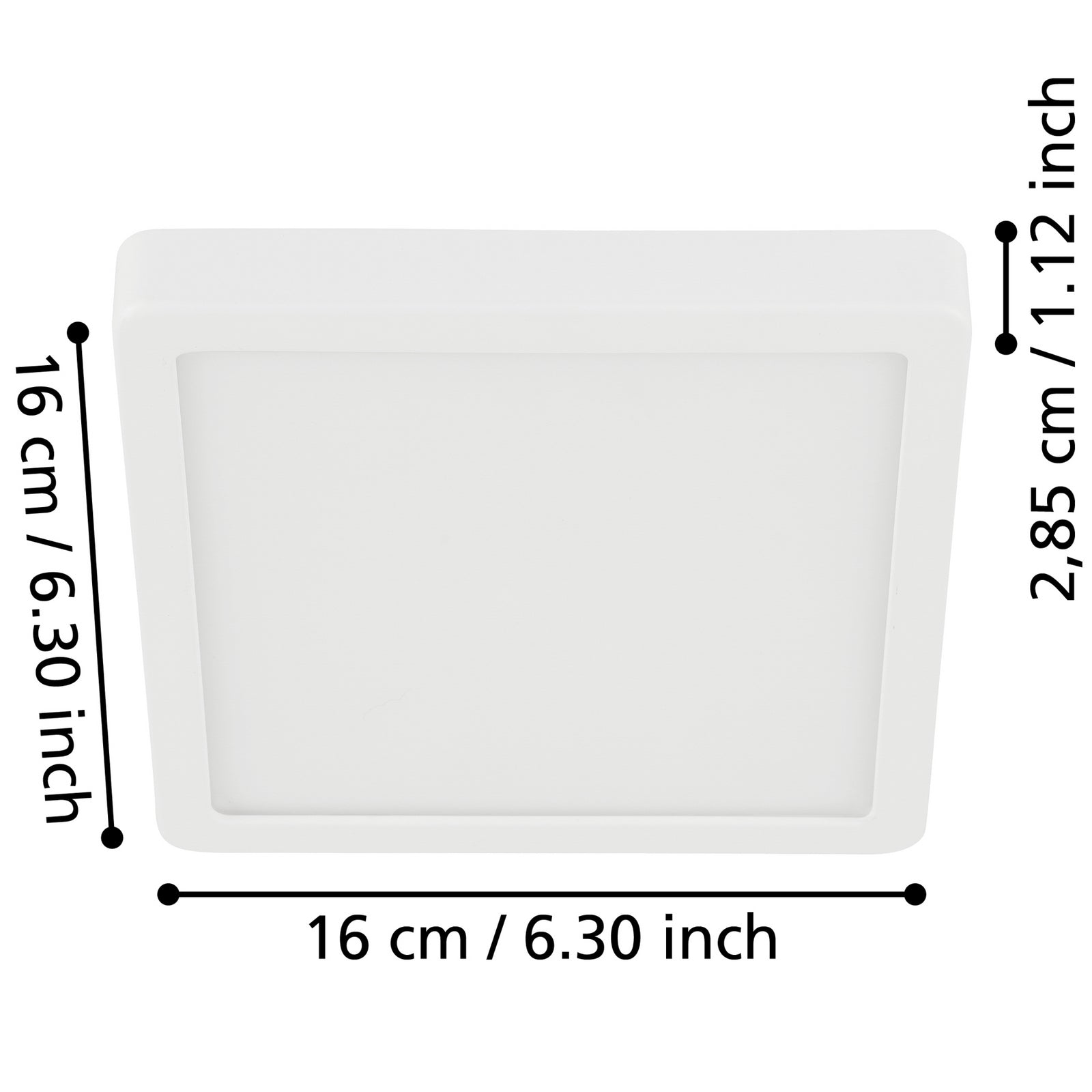 Detalj av LED taklampe Fueva 5 hvit 16x16 cm 11W IP44