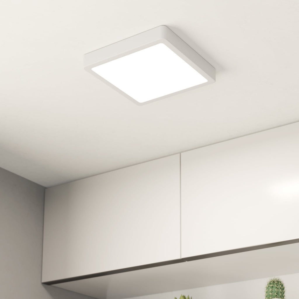 LED taklampe Fueva 5 hvit 21x21 cm 3000K IP44 bakside
