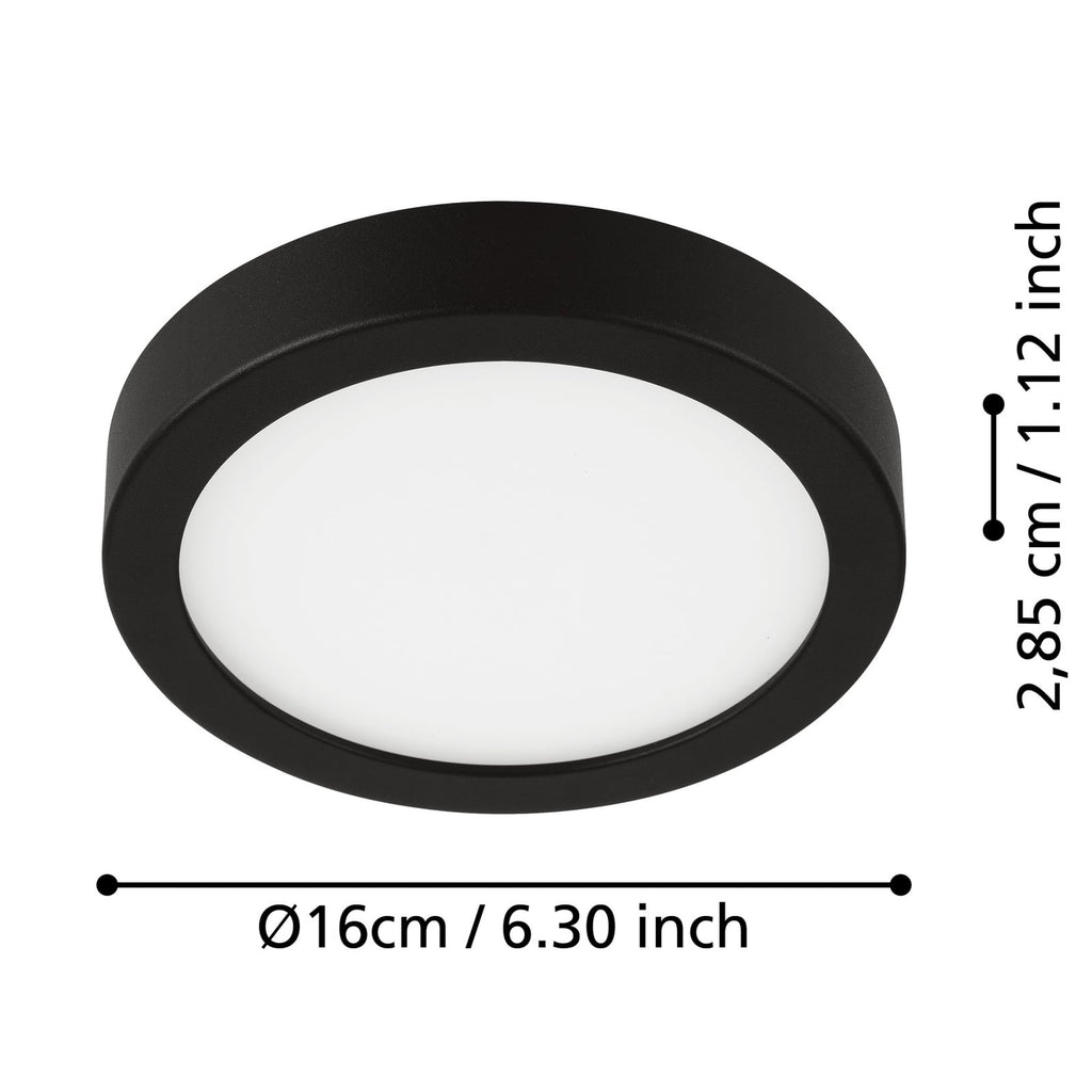 LED taklampe Fueva 5 svart detalj av materiale